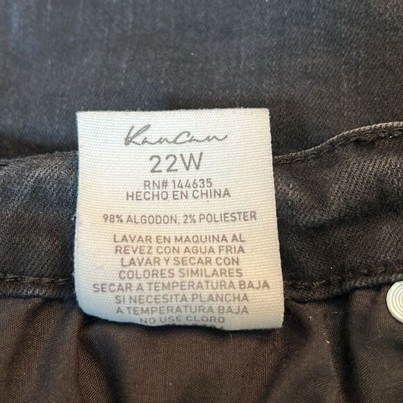 KanCan Jeans 22W Black Distressed at raw hem - Picture 12 of 12